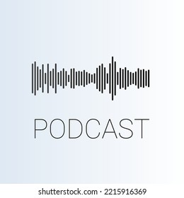 Sound Waveform Icon For Podcast Cover, Music Player, Video Editor, Voise Message In Social Media Chats, Voice Assistant, Dictaphone. Vector Illustration Element