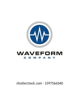 Sound waveform with initial W logo design 