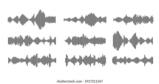 Sound Waveform Pattern For Music Player, Podcasts, Video Editor, Voise Message In Social Media Chats, Voice Assistant, Dictaphone. Vector Illustration Element