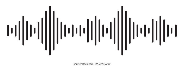 sound waveform pattern for radio podcasts, music player, video editor, voice message in social media chats, voice assistant, recorder. vector illustration