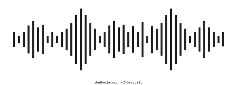 sound waveform pattern for radio podcasts, music player, video editor, voice message in social media chats, voice assistant, recorder. vector illustration