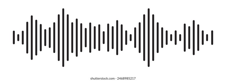 sound waveform pattern for radio podcasts, music player, video editor, voice message in social media chats, voice assistant, recorder. vector illustration