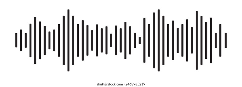 sound waveform pattern for radio podcasts, music player, video editor, voice message in social media chats, voice assistant, recorder. vector illustration