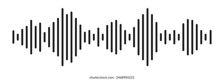 sound waveform pattern for radio podcasts, music player, video editor, voice message in social media chats, voice assistant, recorder. vector illustration