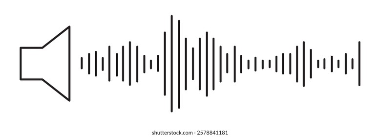 sound waveform pattern for radio podcasts, music player, video editor, voice message in social media chats, voice assistant, recorder. vector illustration