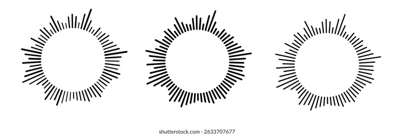sound waveform pattern for radio podcasts, music players, video editors, voice messages in social media chats . Vector illustration