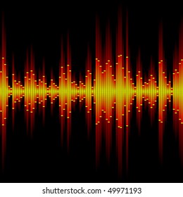 Sound waveform. Seamless vector.