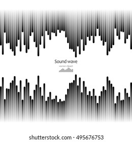 Sound waveform. Vector illustration.