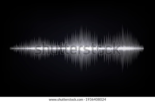 Sound waves. Abstract digital signal. Black and\
white equalizer indicators. Voice graph meter. Audio electronic\
tracks. Horizontal line with sharp peaks. Vector sonic vibration\
spectrum