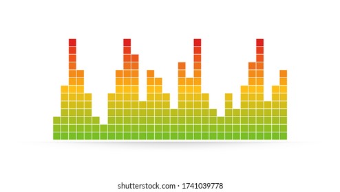 Sound waves abstract technology background vector in flat style. Isolated illustration