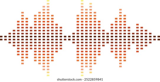 Ondas Sonoras. Sinal de áudio analógico e digital. Equalizador de música. Gravação de voz de interferência. Onda de rádio de alta frequência isolada no fundo branco