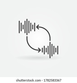 Sound Waves with Arrows outline vector concept icon or design element