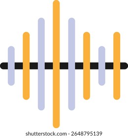  Sound Waves Audio Icon Vector Flat Illustration