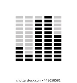 Sound waves in black and white isolated icon, vector illustration.
