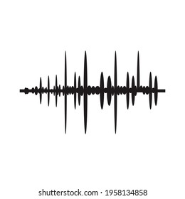 Sound waves collection. Analog and digital audio signal. Music equalizer. Interference voice recording. High frequency radio wave. Vector illustration.