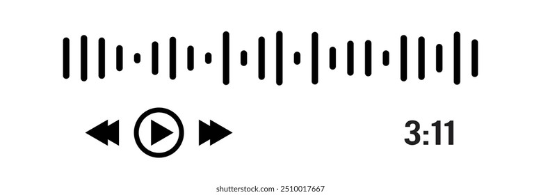 Coleção de ondas de som. Sinal de áudio analógico e digital. Equalizador de música. Gravação de voz de interferência. Onda de rádio de alta frequência. Ilustração vetorial em eps 10.