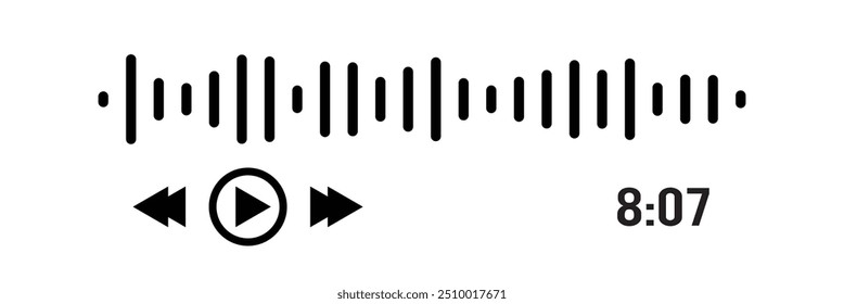 Coleção de ondas de som. Sinal de áudio analógico e digital. Equalizador de música. Gravação de voz de interferência. Onda de rádio de alta frequência. Ilustração vetorial em eps 10.