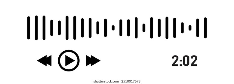 Coleção de ondas de som. Sinal de áudio analógico e digital. Equalizador de música. Gravação de voz de interferência. Onda de rádio de alta frequência. Ilustração vetorial em eps 10.