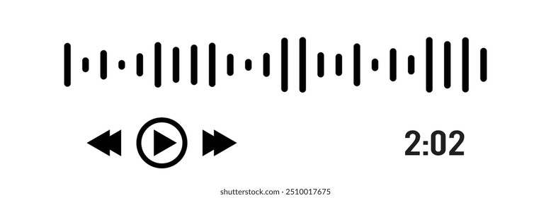 Coleção de ondas de som. Sinal de áudio analógico e digital. Equalizador de música. Gravação de voz de interferência. Onda de rádio de alta frequência. Ilustração vetorial em eps 10.