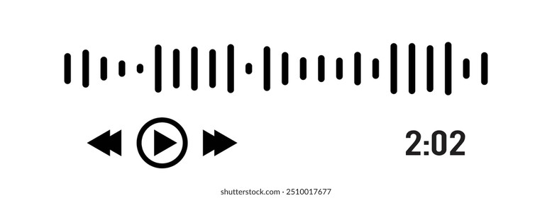 Sound waves collection. Analog and digital audio signal. Music equalizer. Interference voice recording. High frequency radio wave. Vector illustration in eps 10.