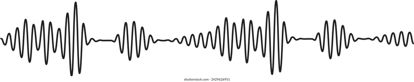 In: Sound Waves Collection. Hochfrequenz-Funkwelle. Musik-Equalizer. Interferenz-Sprachaufzeichnung. Schallwellen-Set. Schallwellen, Entzerrer, Audiowellen, Radiosignal. Podcast Equalizer-Vorlage. Vektor 