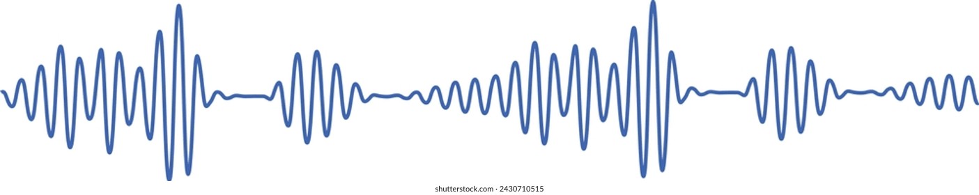 Colección de ondas de sonido. Onda de alta frecuencia. Ecualizador de música. Interferencia en la grabación de voz. Conjunto de ondas de sonido. Ondas de sonido, ecualizador, ondas de audio, señal de radio. Plantilla de ecualizador de podcast. Vector 