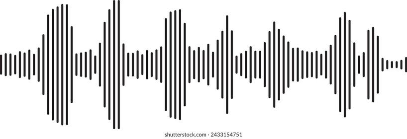 Sound waves collection. High frequency radio wave. Music equalizer. Interference voice recording. Sound wave set. Sound waves, Equalizer, Audio waves, Radio signal. Podcast Equalizer template. Vector 