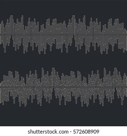 Sound waves collection on gray background flat isolated - vector illustration