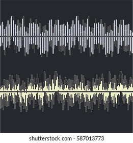 Sound waves collection on gray background flat isolated - vector illustration