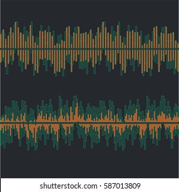 Sound waves collection on gray background flat isolated - vector illustration
