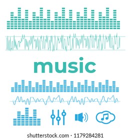 Sound waves concept. Sound waves vector. Sound waves sign and symbol in flat style