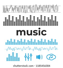 Sound waves concept. Sound waves vector. Sound waves sign and symbol in flat style