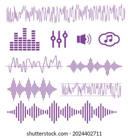 Sound waves concept. Sound waves vector. Sound waves sign and symbol in flat style. Sound waves vector
