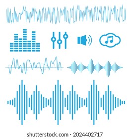 Concepto de ondas sonoras. Vector de ondas de sonido. Señal y símbolo de ondas de sonido en estilo plano. vector de ondas de sonido