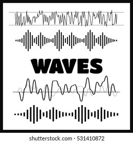 Sound waves concept. Sound waves vector. Sound waves sign and symbol