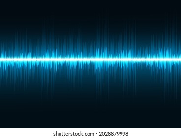 Sound waves dark blue light. Abstract technology background. Vector illustration
