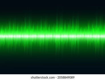 Olas de sonido de luz verde oscura. Resumen de los antecedentes tecnológicos. Ilustración del vector