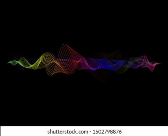Sound waves design template concept vector illustration.