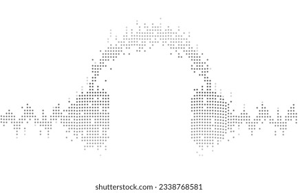 Sound waves equalizer headphone concept. Dotted headphone style. Music sound waves. Vector illustration.