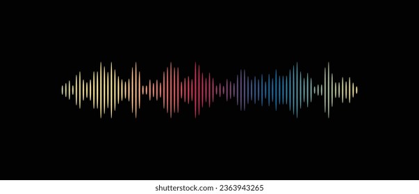 Sound Waves. Waves of the equalizer isolated on background. EQ Vector Illustration.