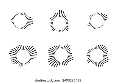 Sound waves equalizer set, Radio frequency Circle audio waves. Vector design elements isolate.