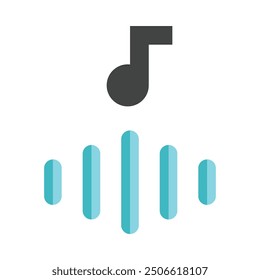 Sound Waves Flat Icon Design For Personal nad Commercial Use