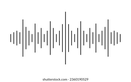 Sound waves flat monochrome isolated vector object. Editable black and white line art drawing. Simple outline spot illustration for web graphic design