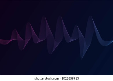 Sound waves form in glow light. Smart Link Technologies to deliver high availability connectivity. Abstract blue Polygonal Space Background with Connecting Dots and Lines. Big data visual.