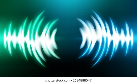Ondas de sonido, Forma de onda de audio de frecuencia, Señal de gráfico de voz, Onda de color Electrónica de audio, Ilustración vectorial