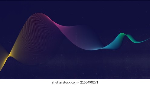 Sound waves in gradient rainbow color and dark background wallpaper