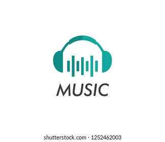 Sound waves with headphone vector illustration
