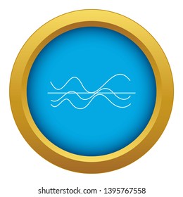 Sound waves icon blue vector isolated on white background for any design
