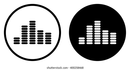 Sound waves icon in circle . Vector illustration