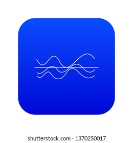 Sound waves icon digital blue for any design isolated on white vector illustration